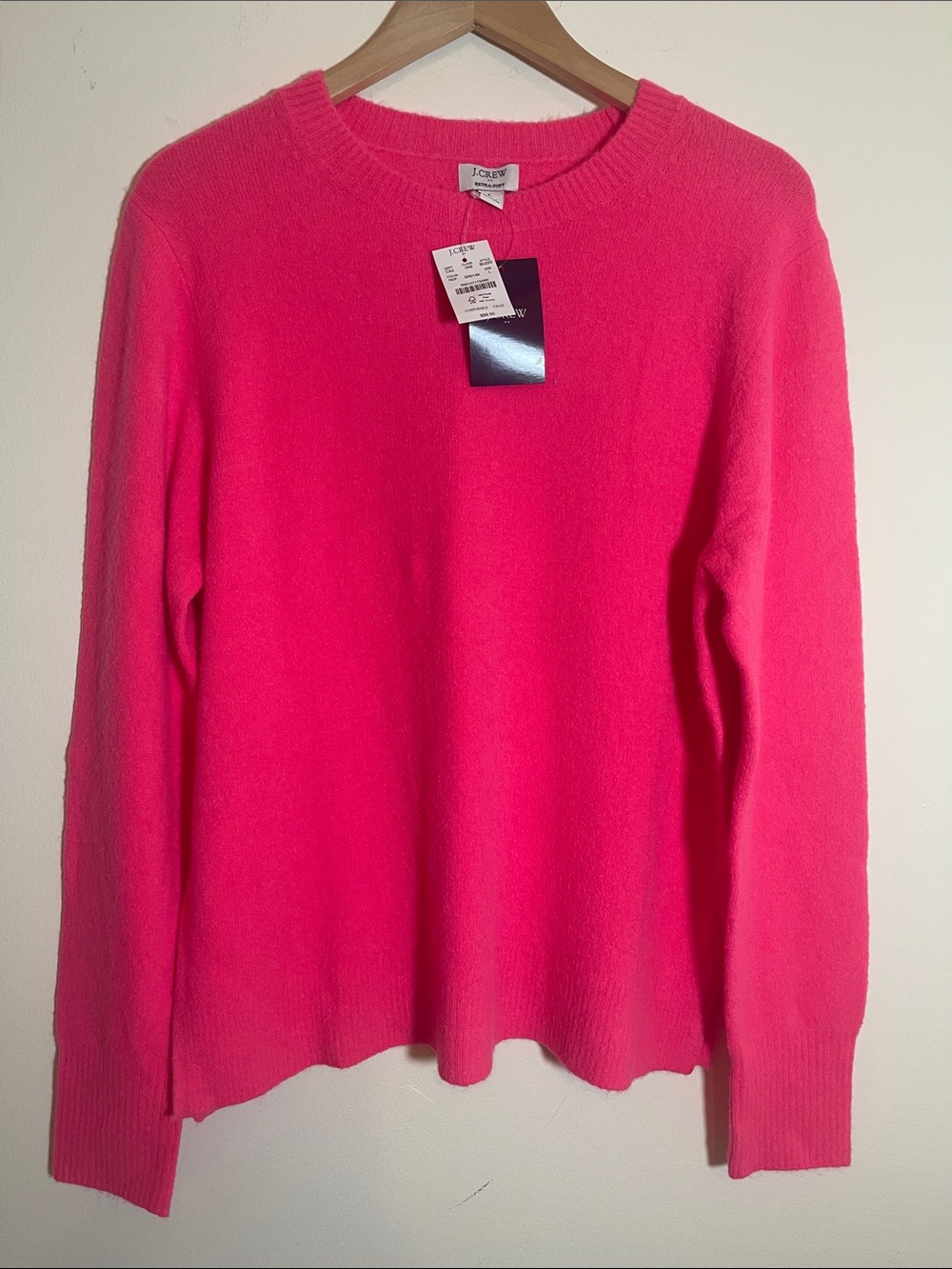 J. Crew Women's Crewneck Sweater in Hot Pink